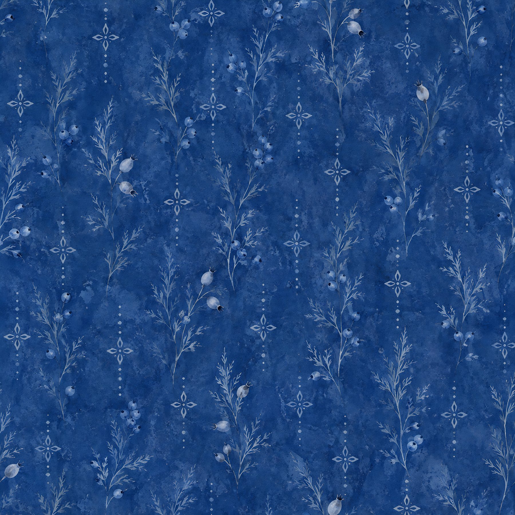 Blue Porcelain Christmas Scrapbook Paper — 40 Designs, 80 JPG Files preview 4