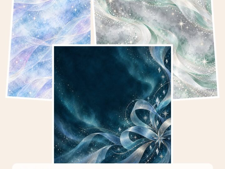 Free Aurora Ribbon Christmas: 3 Abstract Paper Samples