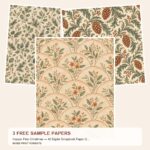 Free Copper Pine Christmas — 3 Square Scrapbook Paper Samples preview