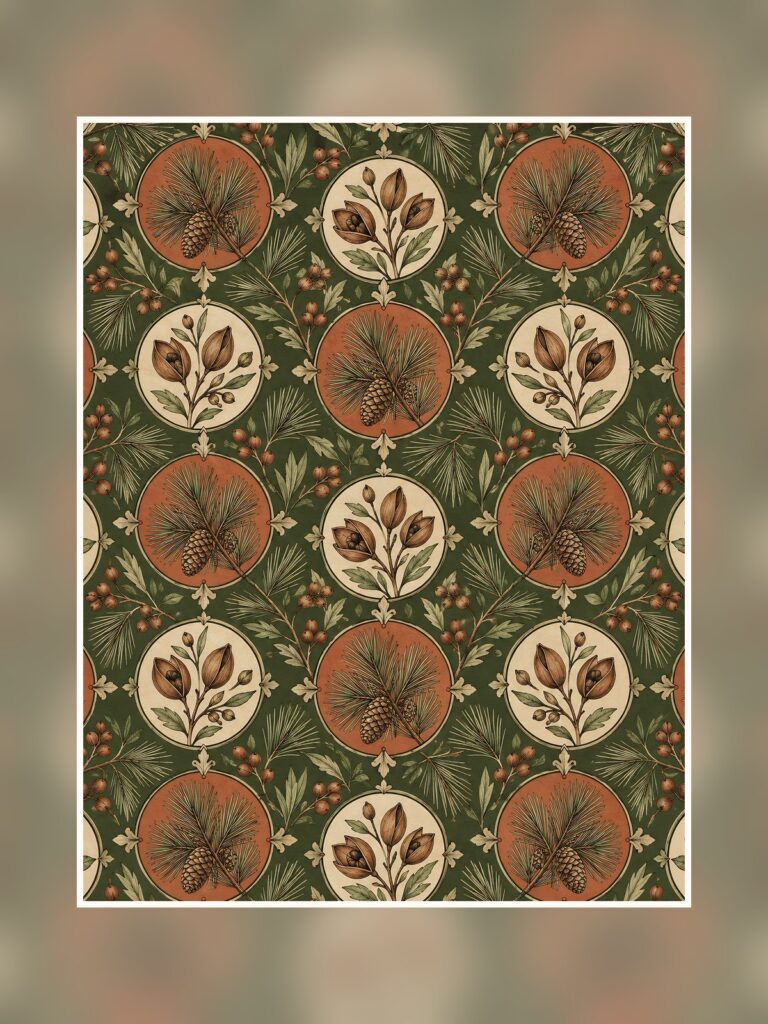 Copper Pine Christmas — 40 Digital Scrapbook poster portrait