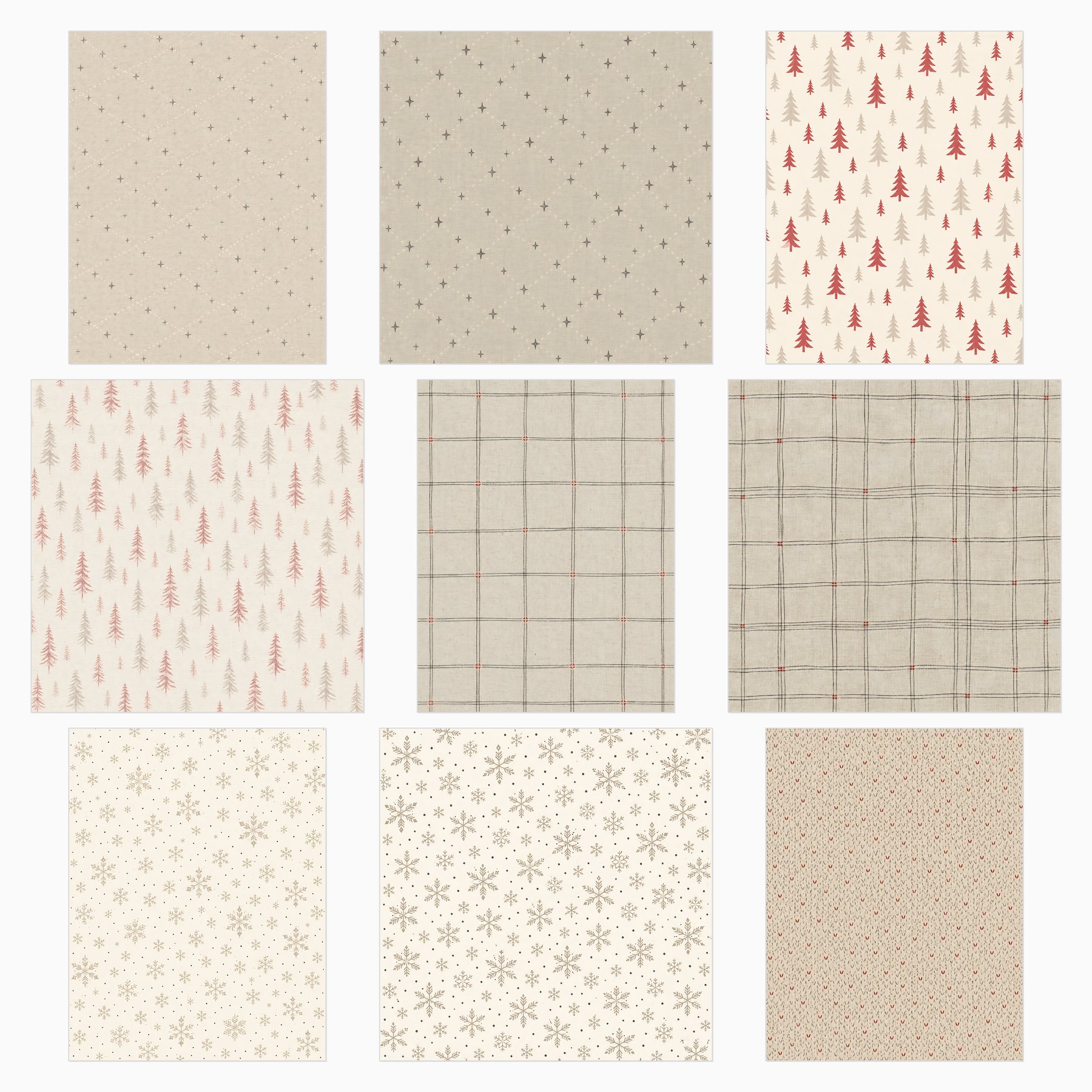 Nordic Linen Christmas Scrapbook Paper preview 2