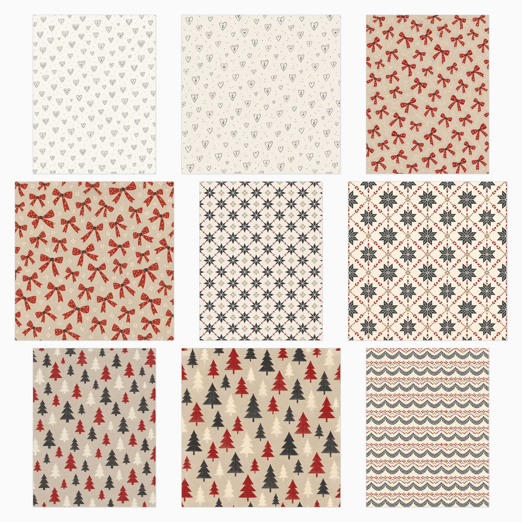 Nordic Linen Christmas Scrapbook Paper preview 4