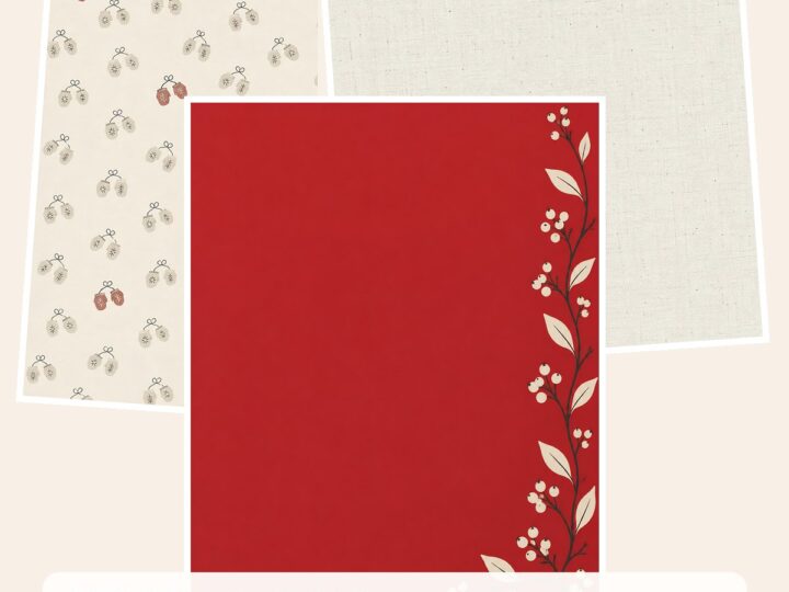 Free Nordic Linen Christmas Scrapbook Paper – 3 Printable Scrapbook Paper Samples