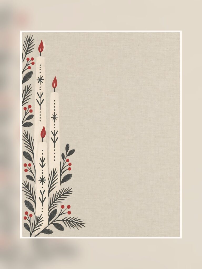 Nordic Linen Christmas Scrapbook Paper poster portrait