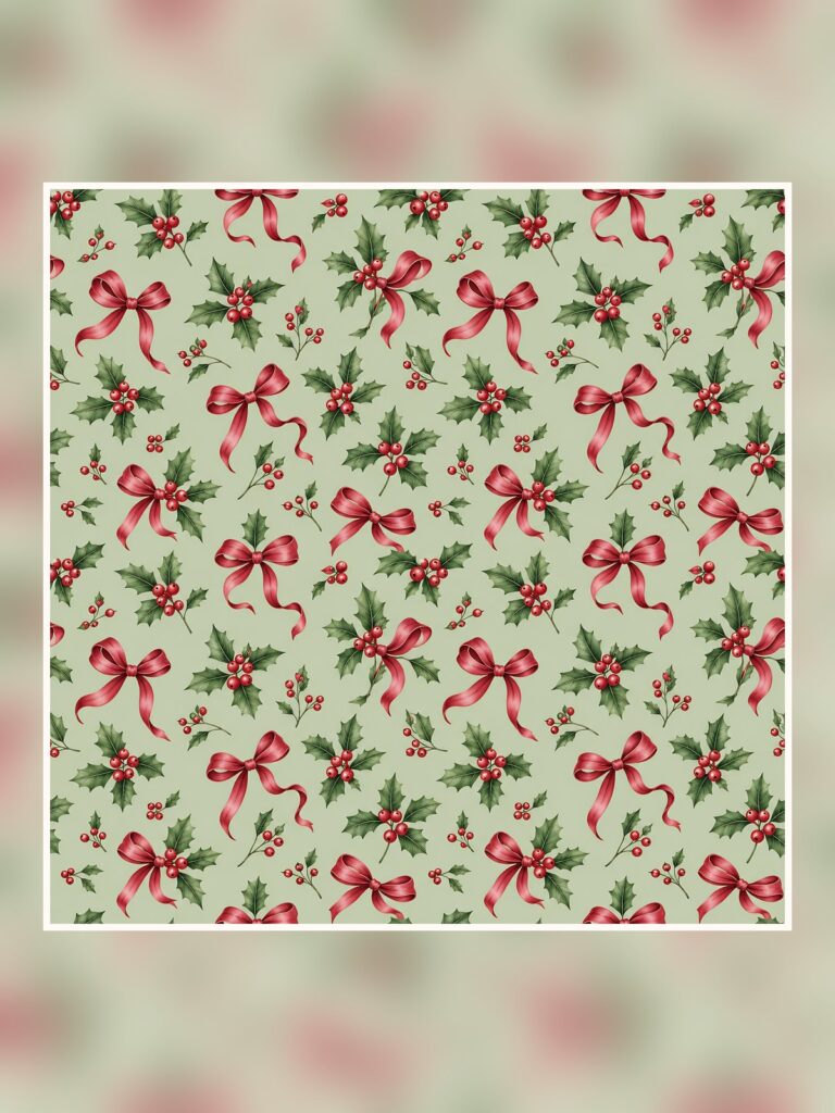 Sugarplum Bow Christmas Papers 40 poster portrait