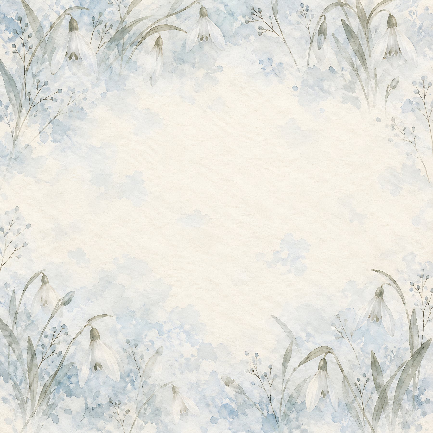 Winter Window Botanicals — 40 Digital Scrapbook Papers preview 2