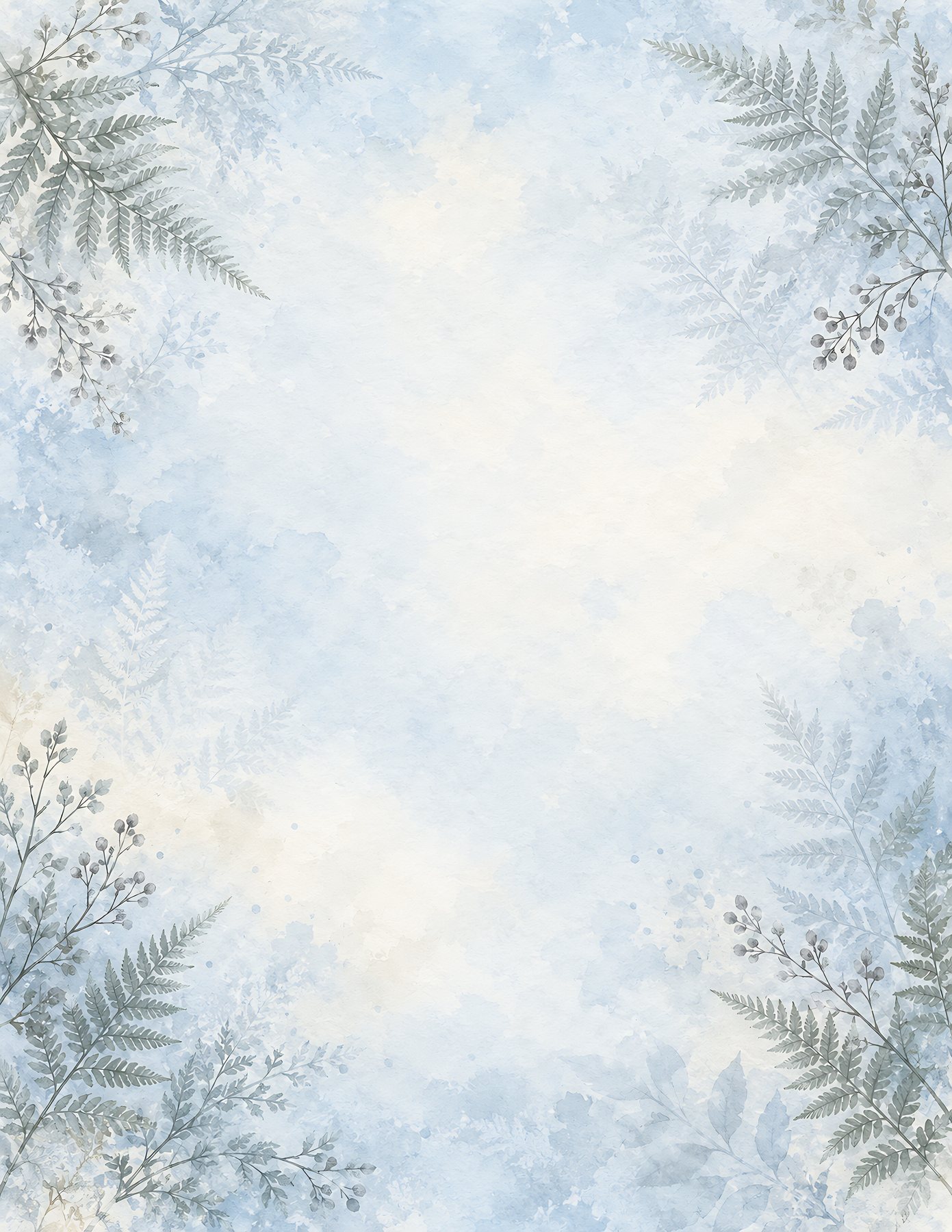 Winter Window Botanicals — 40 Digital Scrapbook Papers preview 5