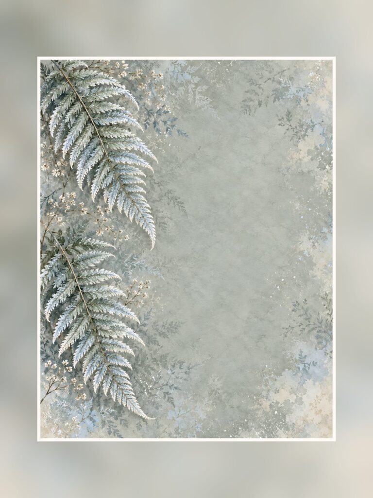 Winter Window Botanicals — 40 Digital Scrapbook poster portrait