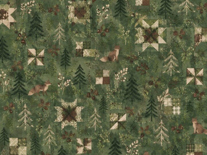 Woodland Christmas Digital Paper Quilt