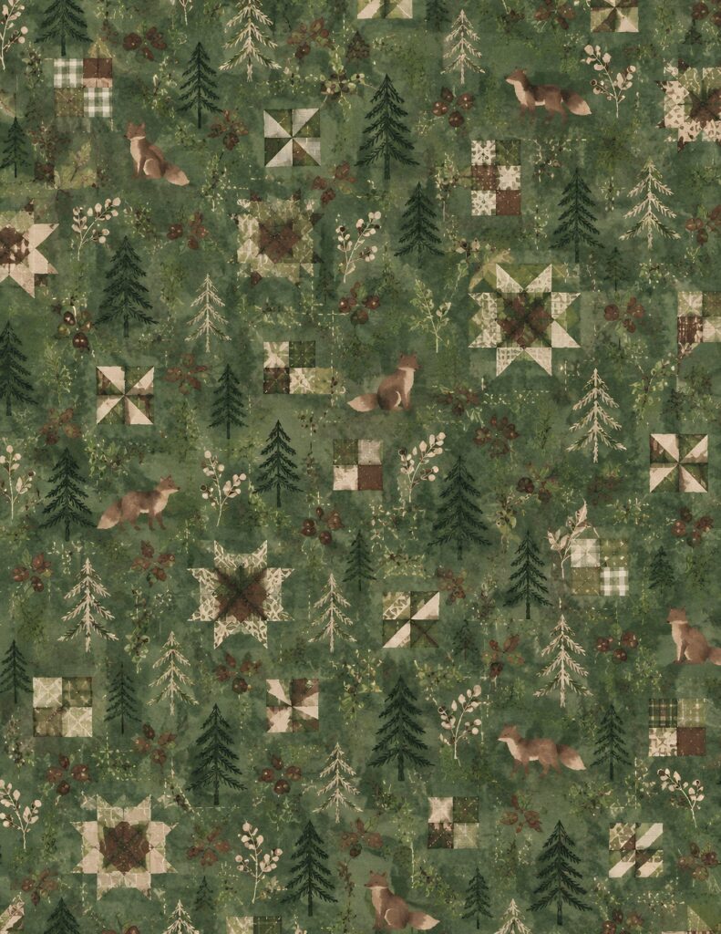 Woodland Christmas Digital Paper Quilt