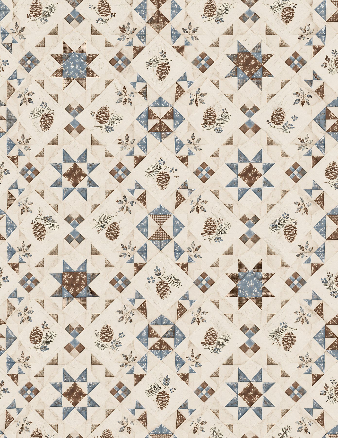 Woodland Christmas Digital Paper Quilt preview 5