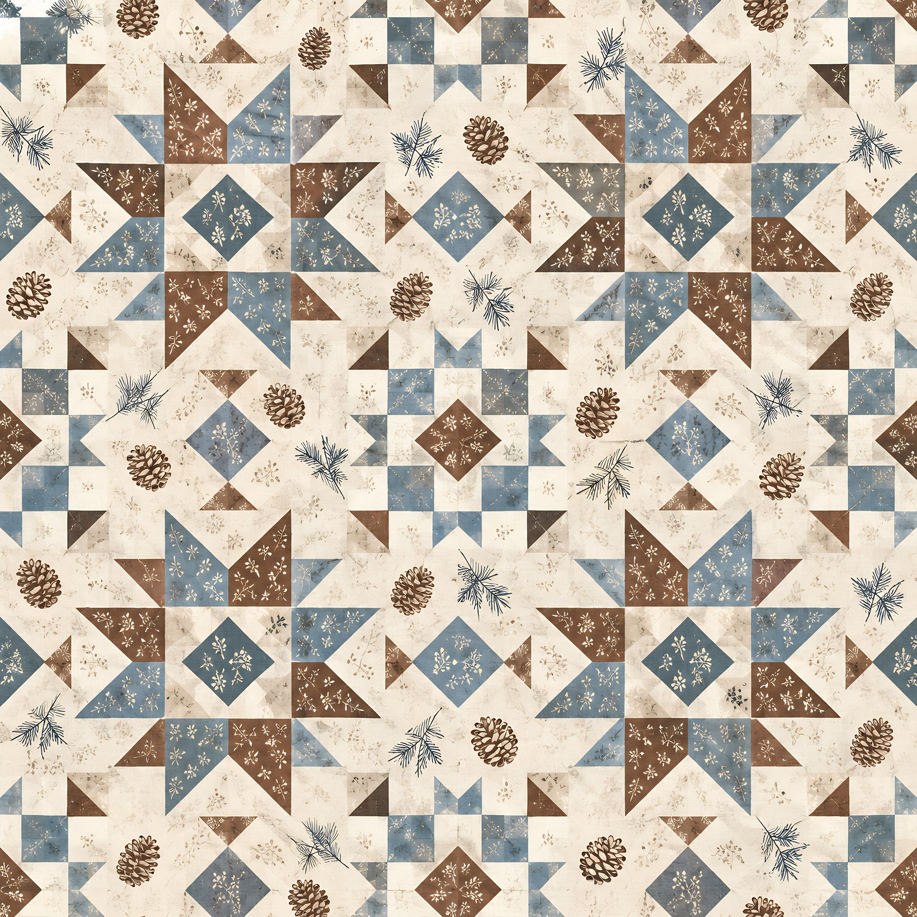 Woodland Christmas Digital Paper Quilt preview 6
