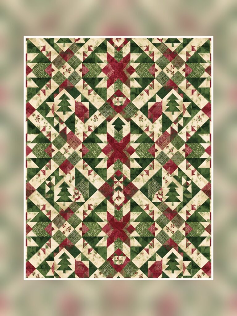 Woodland Christmas Digital Paper Quilt poster portrait