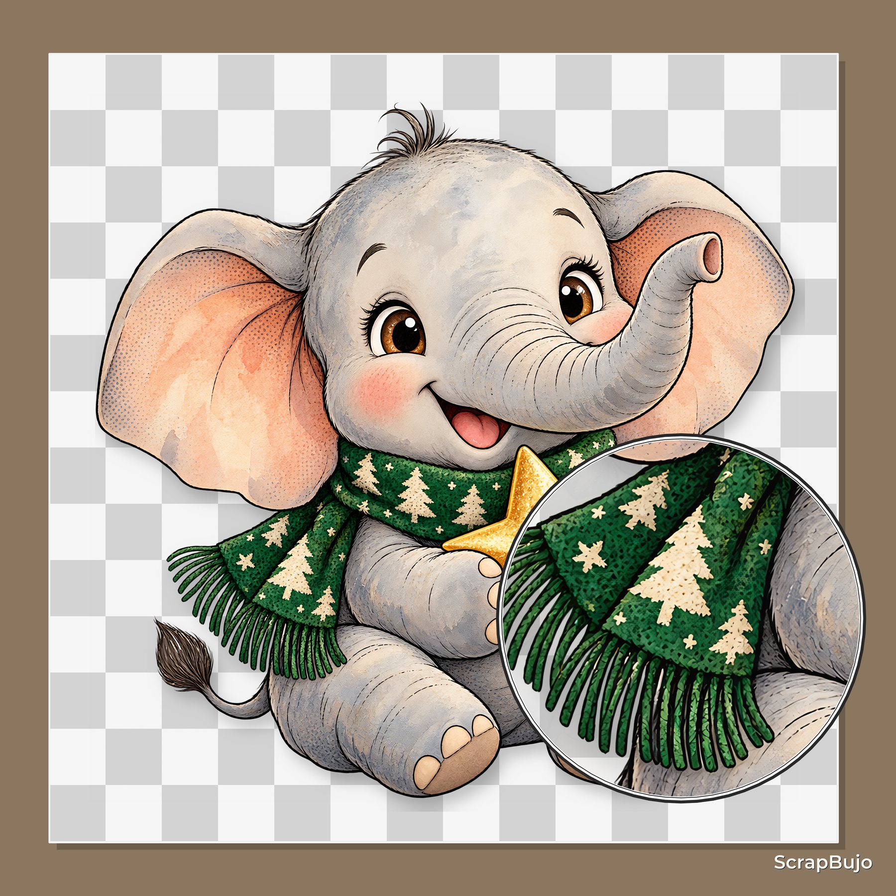 Baby’s First Christmas Safari Scrapbook Kit: 80 Papers, 24 PNG Clipart, 8 Die-Cut Sheets preview 5