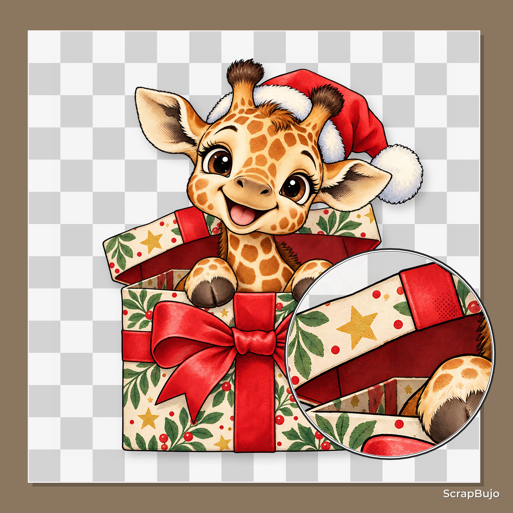 Baby’s First Christmas Safari Scrapbook Kit: 80 Papers, 24 PNG Clipart, 8 Die-Cut Sheets preview 6