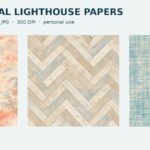 6 Free Coastal Lighthouse Digital Papers preview