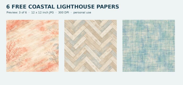 6 Free Coastal Lighthouse Digital Papers preview