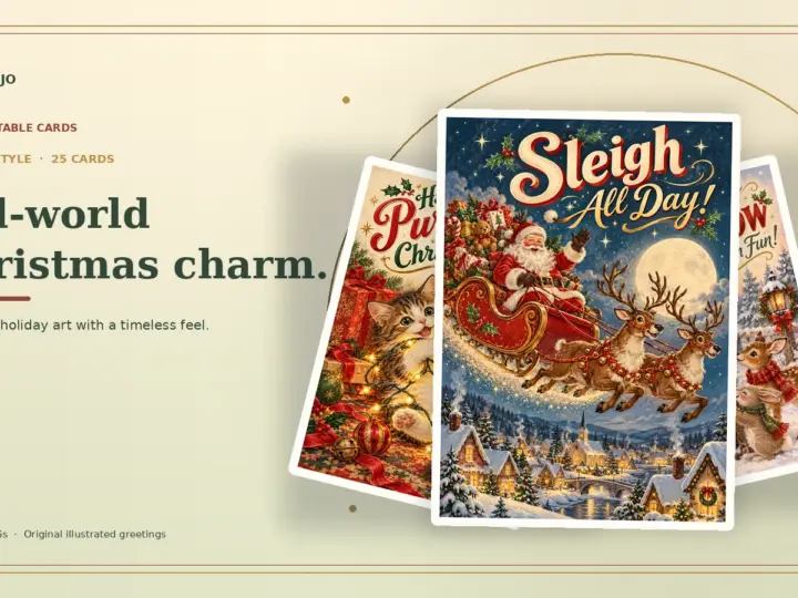 25 Free Vintage Christmas Cards to Print